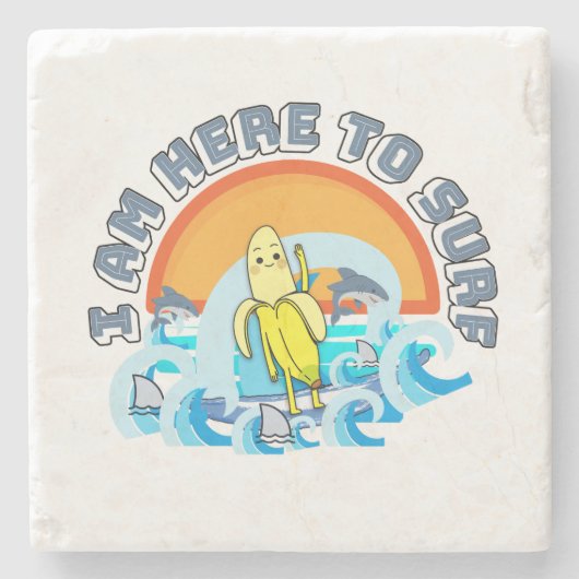 ミキチエス夏ウィンドサーフbananasplitアイスクリーム ストーンコースター (正面)