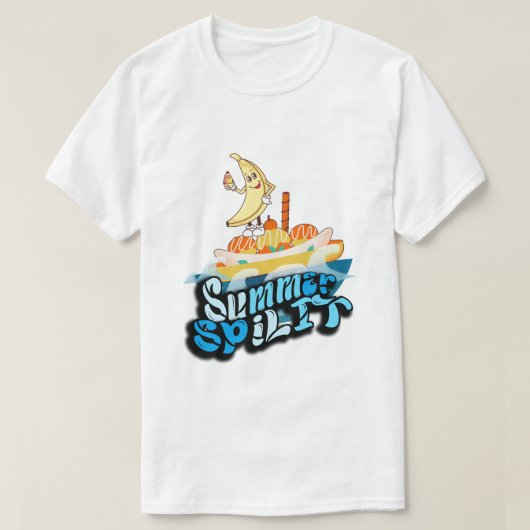 ミキチエス夏ウィンドサーフbananasplitアイスクリーム tシャツ (デザイン正面)