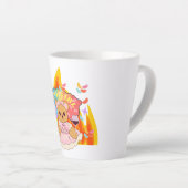 ミキチエス夏テディベア赤ワイン火 カフェラテマグ (右アングル)