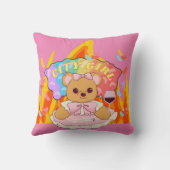 ミキチエス夏テディベア赤ワイン火 クッション (裏面)