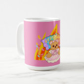 ミキチエス夏テディベア赤ワイン火 コーヒーマグカップ (正面左)