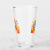 ミキチエス夏テディベア赤ワイン火 タンブラーグラス (左)