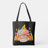 ミキチエス夏テディベア赤ワイン火 トートバッグ (裏面)