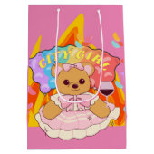 ミキチエス夏テディベア赤ワイン火 ミディアムペーパーバッグ (裏面)