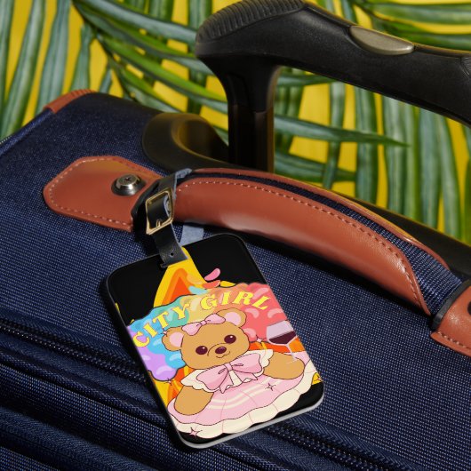 ミキチエス夏テディベア赤ワイン火 ラゲッジタグ (正面インサイチュ1)