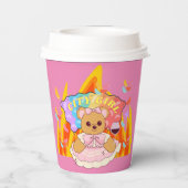 ミキチエス夏テディベア赤ワイン火 紙コップ (裏面)