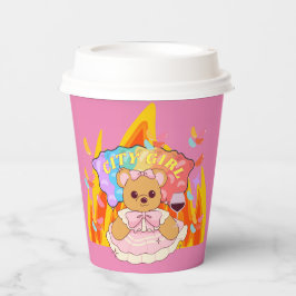 ミキチエス夏テディベア赤ワイン火 紙コップ