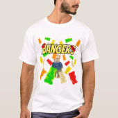 ミキチエス夏テディベア赤ワイン火 Tシャツ (正面)