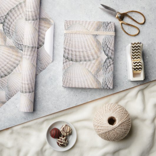 ミキチエス夏ビーナスシェル海ビーチ ラッピングペーパー (クラフト)