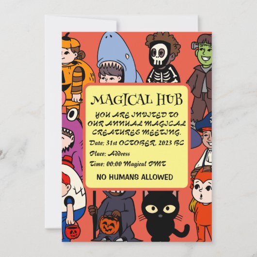 ミキチエス妖精のサメ魔法使いグリムリーパーフランケンシュテイ 招待状 (正面)