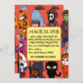 ミキチエス妖精のサメ魔法使いグリムリーパーフランケンシュテイ 招待状 (正面/裏面)