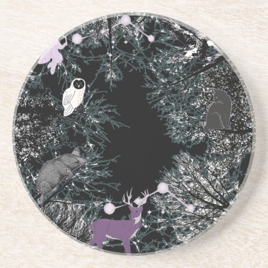 ミキチエス妖精の魔法の木の森フクロウ コースター (正面)