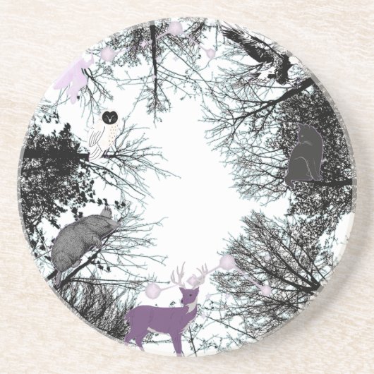 ミキチエス妖精の魔法の木の森フクロウ コースター (正面)