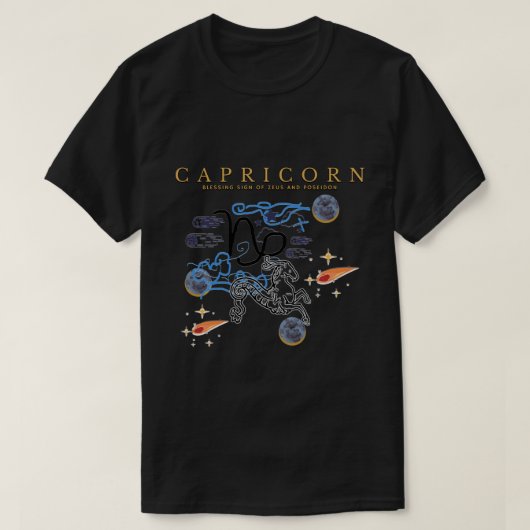 ミキチエス山羊座ハッピーニューイヤー土星星占い Tシャツ (デザイン正面)