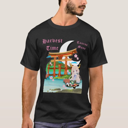 ミキチエス春タウルスムーン母の日桜マンガ Tシャツ (正面)