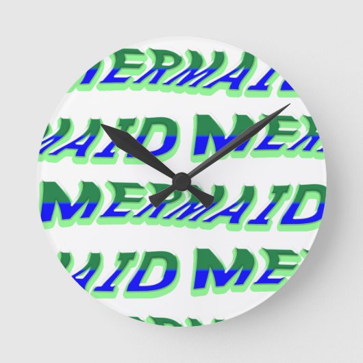 ミキチエス海マーメイドビーナスシーブルー ラウンド壁時計 (正面)