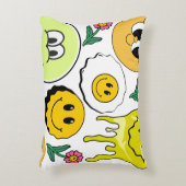ミキチエス装飾用クッションスマイレーフェイスイエローガーデン アクセントクッション (正面(垂直))