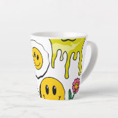ミキチエス装飾用クッションスマイレーフェイスイエローガーデン カフェラテマグ (右アングル)