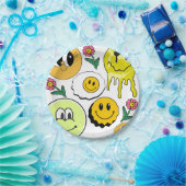 ミキチエス装飾用クッションスマイレーフェイスイエローガーデン ペーパープレート (パーティー)