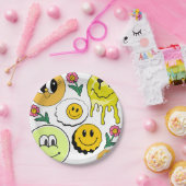 ミキチエス装飾用クッションスマイレーフェイスイエローガーデン ペーパープレート (パーティー)