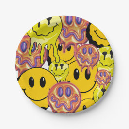 ミキチエス装飾用クッションスマイレーフェイスイエローガーデン ペーパープレート