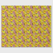 ミキチエス装飾用クッションスマイレーフェイスイエローガーデン ラッピングペーパー (フラット)