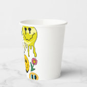 ミキチエス装飾用クッションスマイレーフェイスイエローガーデン 紙コップ (左)