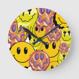 ミキチエス装飾用クッション顔イエローガーデン ラウンド壁時計