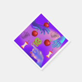 ミキチエス赤スカル毒性リンゴビーガン夏 スタンダードカクテルナプキン (角)