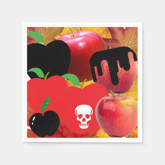 ミキチエス赤スカル毒性リンゴビーガン夏 スタンダードカクテルナプキン (正面)