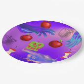 ミキチエス赤スカル毒性リンゴビーガン夏 ペーパープレート (アングル)