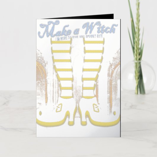 ミキチエス魔女ウィザードハロウィンフルムーン 箔グリーティングカード (正面)