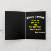 ミキチエス魔女ウィザードハロウィンフルムーン 箔グリーティングカード (内側レイダウン)