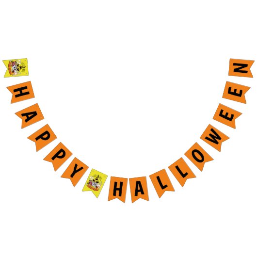 ミキチエス黒猫不気味なハロウィーンのヴィーブズグール バンティングフラッグ (全)