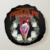 ミキチエス黒金曜日暖房クリスマス雪だるま ラウンドクッション (裏面)