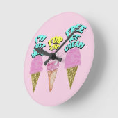 ミキチエス・アイスクリーム・パーティー・ユナイト・サマー ラウンド壁時計 (傾斜)