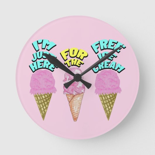 ミキチエス・アイスクリーム・パーティー・ユナイト・サマー ラウンド壁時計 (正面)