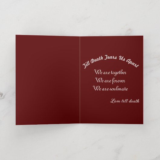 ミキチエス・ゴシックハロウィン結婚のソウルメイトヴィンテージ 箔グリーティングカード (内側レイダウン)