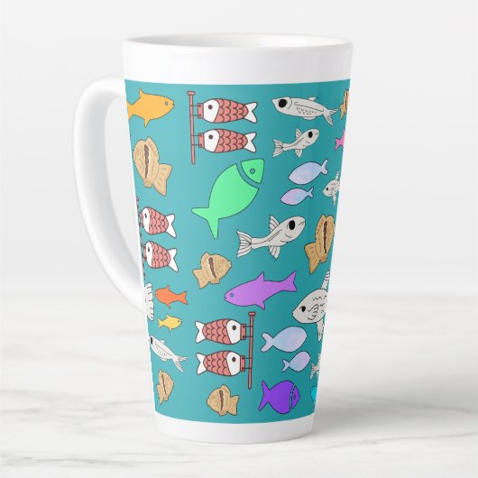 ミキチエス・ビーナス・マーメイド魚釣り夏 カフェラテマグ (左アングル)