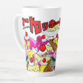 ミキチエス・ロッキロード・アイスクリーム・マンガ・サマー・バンガー カフェラテマグ (左アングル)