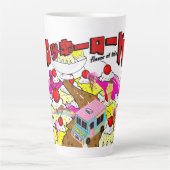 ミキチエス・ロッキロード・アイスクリーム・マンガ・サマー・バンガー カフェラテマグ (正面)