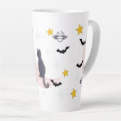 ミキチエズブラック猫こうもりハロウィーン秋冬ムーン カフェラテマグ (右アングル)