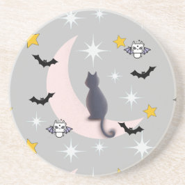 ミキチエズブラック猫こうもりハロウィーン秋冬ムーン コースター