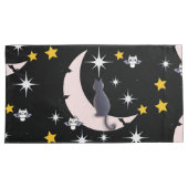 ミキチエズブラック猫こうもりハロウィーン秋冬ムーン 枕カバー (正面右)