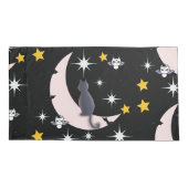 ミキチエズブラック猫こうもりハロウィーン秋冬ムーン 枕カバー (裏面-左)