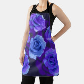 ミキチエズブルーバラ花バレンタインファンタジー岩 エプロン (インサイチュ)