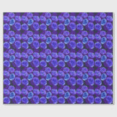 ミキチエズブルーバラ花バレンタインファンタジー岩 ラッピングペーパー (フラット)