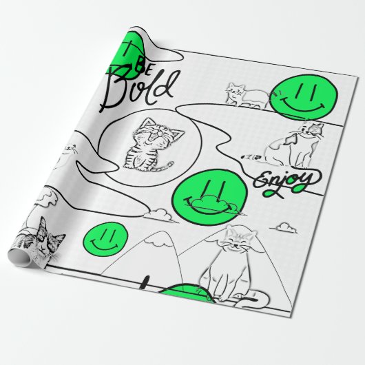 ミキチエズミオサマーキャットパーティービーチ ラッピングペーパー (アンロールド)