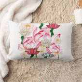 ミキチエズロータスバラフラワーガーデン装飾用クッション ランバークッション (ブランケット)