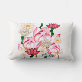 ミキチエズロータスバラフラワーガーデン装飾用クッション ランバークッション (正面)